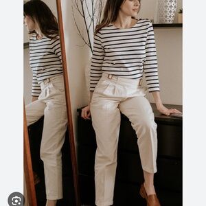 Sezane Cream Trousers